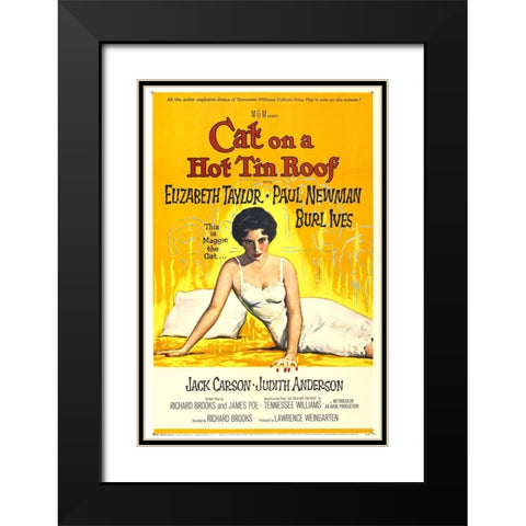 Cat on a Hot Tin Roof-1958 Black Modern Wood Framed Art Print with Double Matting by Vintage Hollywood Archive