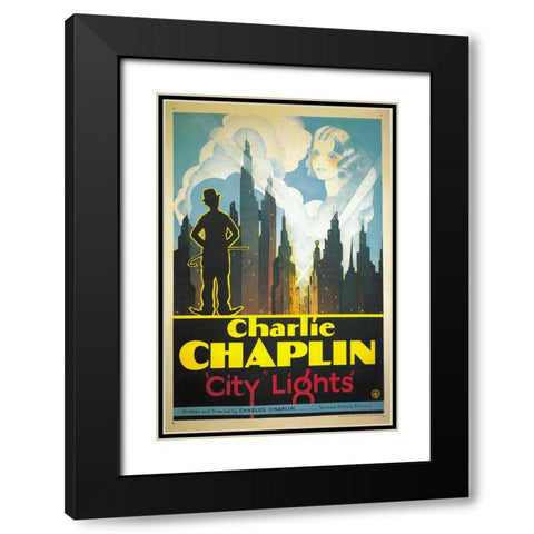 City Lights-1931 Black Modern Wood Framed Art Print with Double Matting by Vintage Hollywood Archive