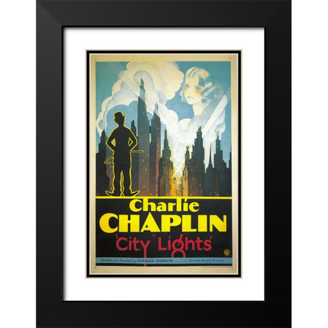 City Lights-1931 Black Modern Wood Framed Art Print with Double Matting by Vintage Hollywood Archive