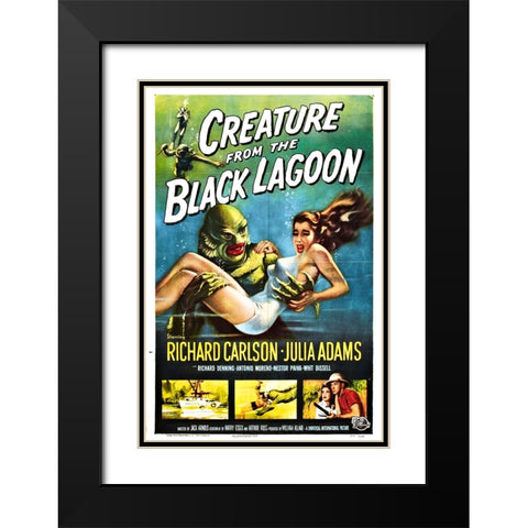 Creature from the Black Lagoon Black Modern Wood Framed Art Print with Double Matting by Vintage Hollywood Archive