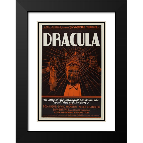 Dracula-1931 Black Modern Wood Framed Art Print with Double Matting by Vintage Hollywood Archive