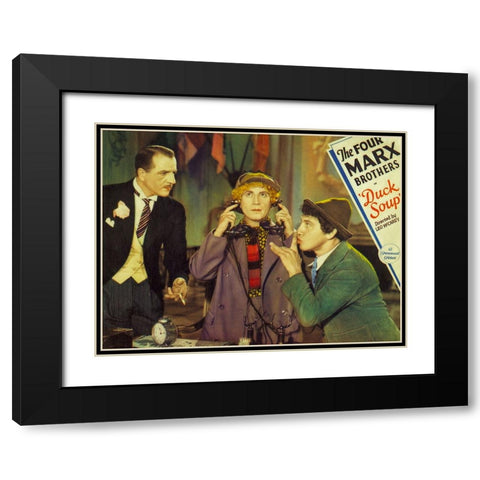 Duck Soup Lobby Card Black Modern Wood Framed Art Print with Double Matting by Vintage Hollywood Archive