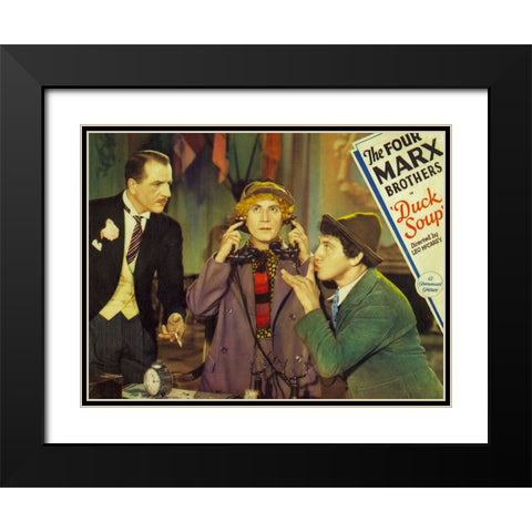 Duck Soup Lobby Card Black Modern Wood Framed Art Print with Double Matting by Vintage Hollywood Archive