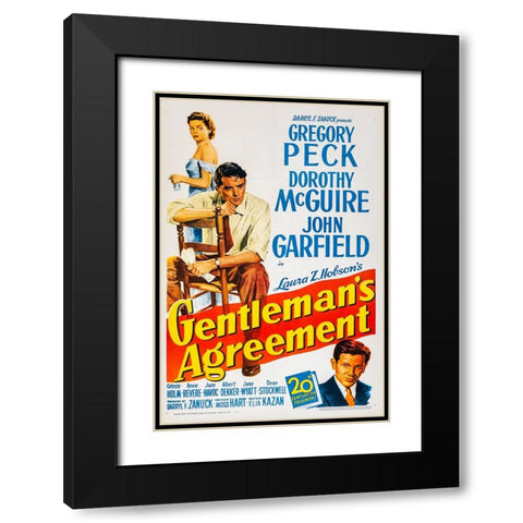 Gentlemans Agreement-1947 Black Modern Wood Framed Art Print with Double Matting by Vintage Hollywood Archive