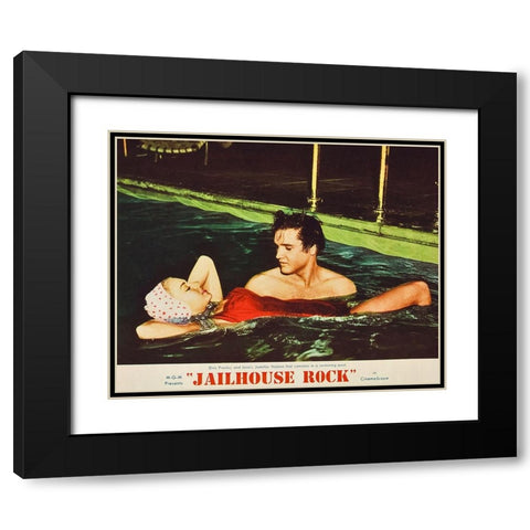 Jailhouse Rock-1957 Black Modern Wood Framed Art Print with Double Matting by Vintage Hollywood Archive