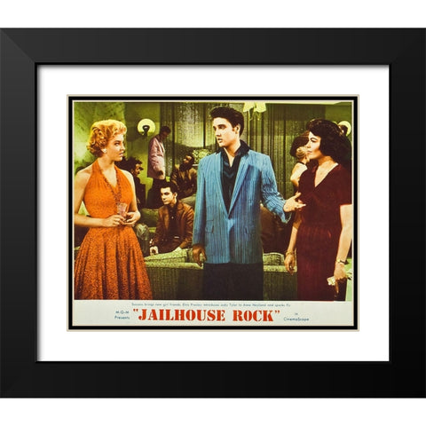 Jailhouse Rock-1957 Black Modern Wood Framed Art Print with Double Matting by Vintage Hollywood Archive