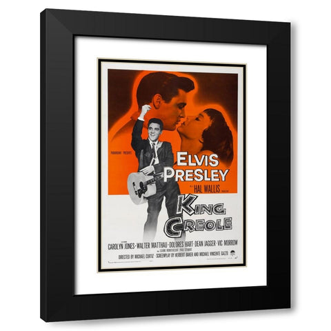 King Creole Black Modern Wood Framed Art Print with Double Matting by Vintage Hollywood Archive