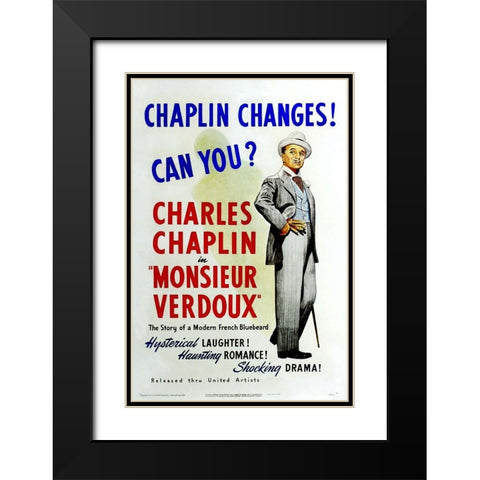 Monsieur Verdoux Black Modern Wood Framed Art Print with Double Matting by Vintage Hollywood Archive