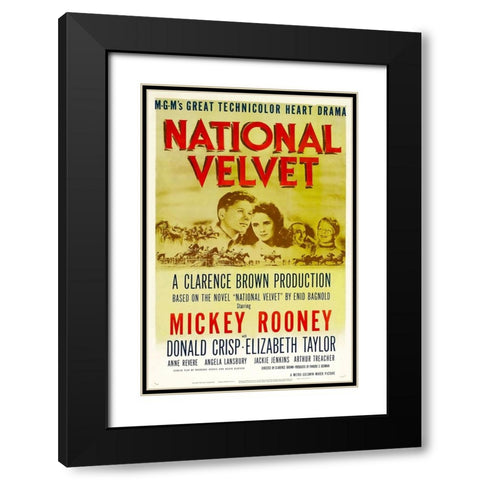 National Velvet-1944 Black Modern Wood Framed Art Print with Double Matting by Vintage Hollywood Archive