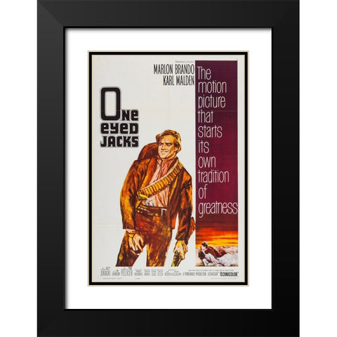 One-Eyed Jacks-1959 Black Modern Wood Framed Art Print with Double Matting by Vintage Hollywood Archive