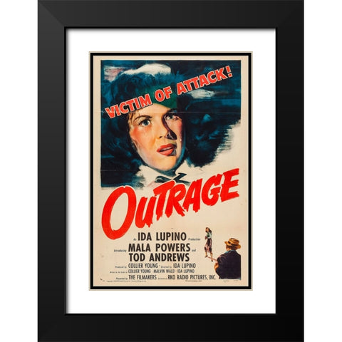 Outrage-1950 Black Modern Wood Framed Art Print with Double Matting by Vintage Hollywood Archive