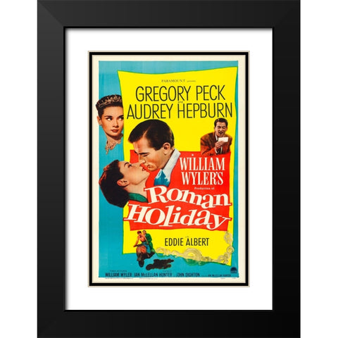Roman Holiday-1953 Black Modern Wood Framed Art Print with Double Matting by Vintage Hollywood Archive