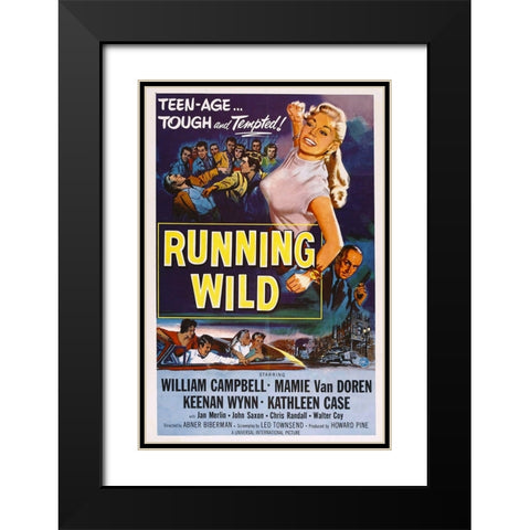 Running Wild-1955 Black Modern Wood Framed Art Print with Double Matting by Vintage Hollywood Archive