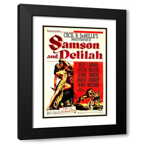 Samson and Delilah-1949 Black Modern Wood Framed Art Print with Double Matting by Vintage Hollywood Archive