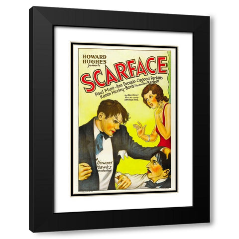 Scarface-1932 Black Modern Wood Framed Art Print with Double Matting by Vintage Hollywood Archive