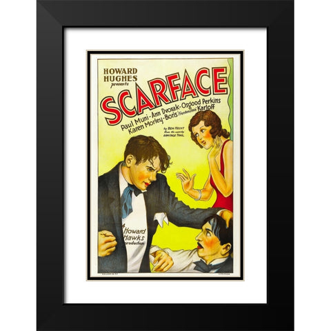 Scarface-1932 Black Modern Wood Framed Art Print with Double Matting by Vintage Hollywood Archive