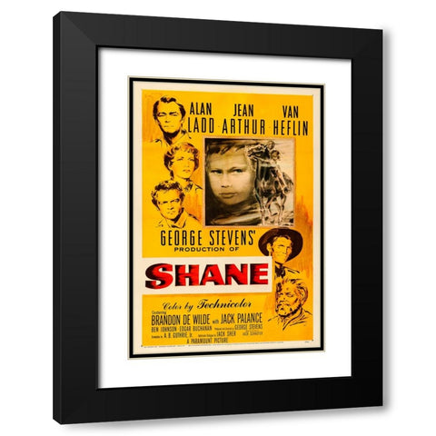 Shane-1953 Black Modern Wood Framed Art Print with Double Matting by Vintage Hollywood Archive