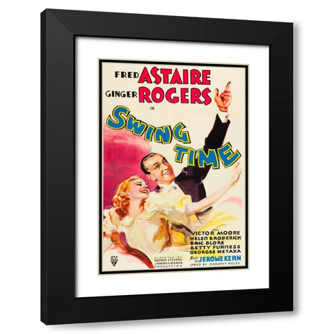 Swing Time-1936 Black Modern Wood Framed Art Print with Double Matting by Vintage Hollywood Archive