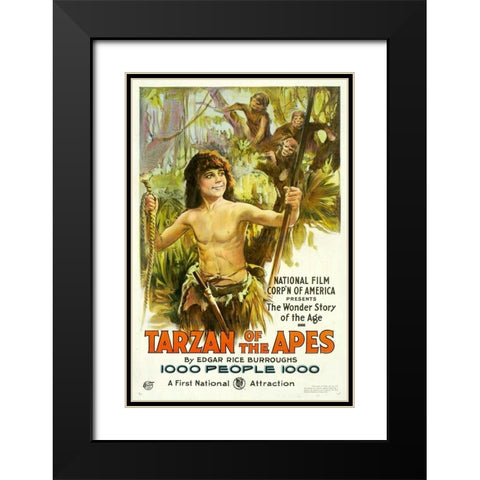 Tarzan of the Apes-1918 Black Modern Wood Framed Art Print with Double Matting by Vintage Hollywood Archive