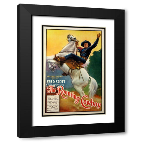 The Roaming Cowboy-1937 Black Modern Wood Framed Art Print with Double Matting by Vintage Hollywood Archive