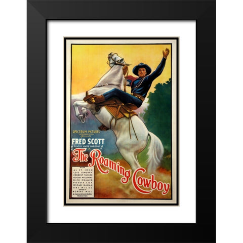 The Roaming Cowboy-1937 Black Modern Wood Framed Art Print with Double Matting by Vintage Hollywood Archive