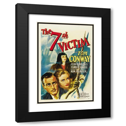 The Seventh Victim one-sheet-RKO-1943 Black Modern Wood Framed Art Print with Double Matting by Vintage Hollywood Archive