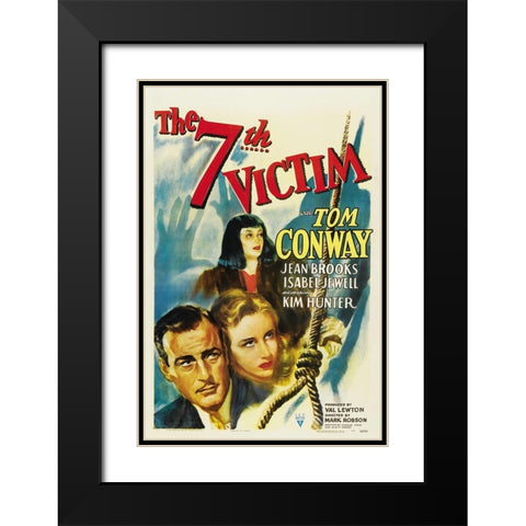 The Seventh Victim one-sheet-RKO-1943 Black Modern Wood Framed Art Print with Double Matting by Vintage Hollywood Archive