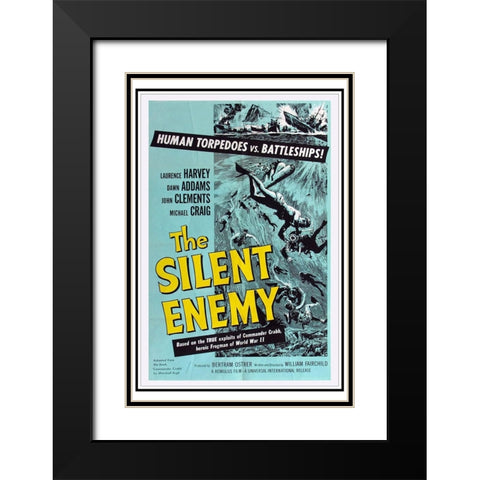 The Silent Enemy-1958 Black Modern Wood Framed Art Print with Double Matting by Vintage Hollywood Archive