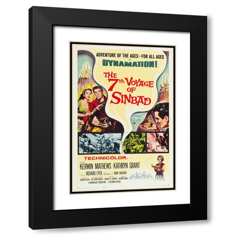 The 7th Voyage of Sinbad-1958 Black Modern Wood Framed Art Print with Double Matting by Vintage Hollywood Archive