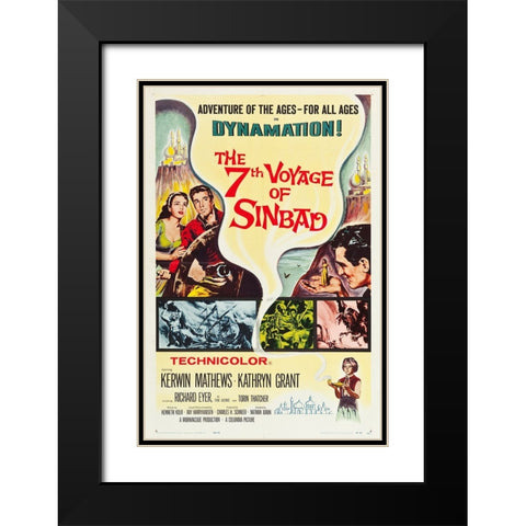 The 7th Voyage of Sinbad-1958 Black Modern Wood Framed Art Print with Double Matting by Vintage Hollywood Archive