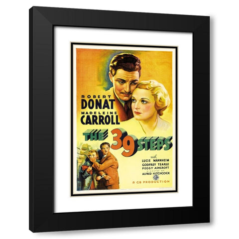 The 39 Steps-1935 Black Modern Wood Framed Art Print with Double Matting by Vintage Hollywood Archive