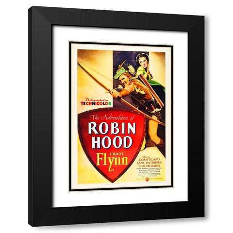 The Adventures of Robin Hood-1938 Black Modern Wood Framed Art Print with Double Matting by Vintage Hollywood Archive