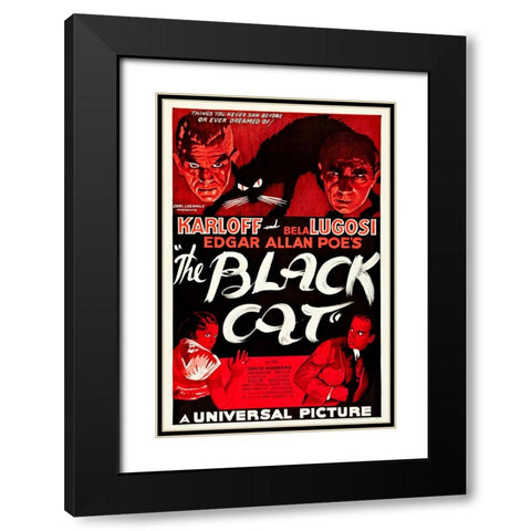 The Black Cat-1934 Black Modern Wood Framed Art Print with Double Matting by Vintage Hollywood Archive