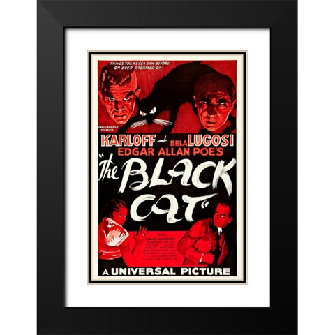The Black Cat-1934 Black Modern Wood Framed Art Print with Double Matting by Vintage Hollywood Archive