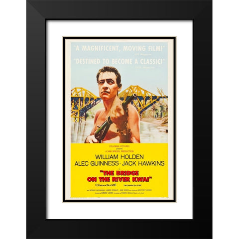 The Bridge on the River Kwai-1958 Black Modern Wood Framed Art Print with Double Matting by Vintage Hollywood Archive