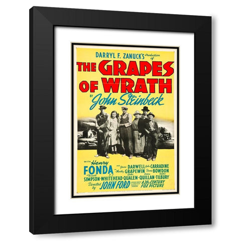 The Grapes of Wrath-1940 Black Modern Wood Framed Art Print with Double Matting by Vintage Hollywood Archive
