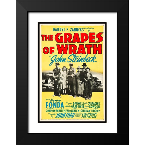 The Grapes of Wrath-1940 Black Modern Wood Framed Art Print with Double Matting by Vintage Hollywood Archive