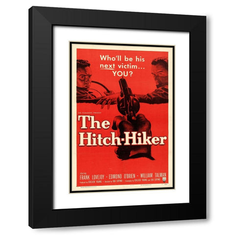 The Hitch Hiker-1953 Black Modern Wood Framed Art Print with Double Matting by Vintage Hollywood Archive