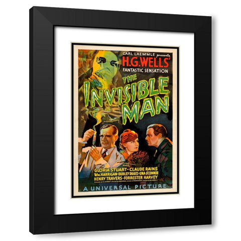 The Invisible Man-1933 Black Modern Wood Framed Art Print with Double Matting by Vintage Hollywood Archive