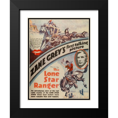 The Lone Star Ranger-1929 Black Modern Wood Framed Art Print with Double Matting by Vintage Hollywood Archive