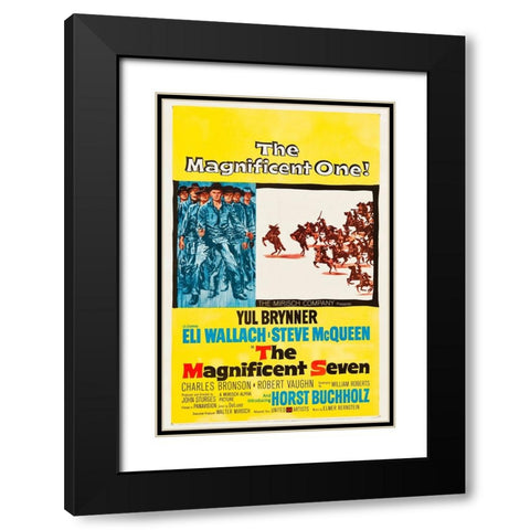The Magnificent Seven-1960 Black Modern Wood Framed Art Print with Double Matting by Vintage Hollywood Archive