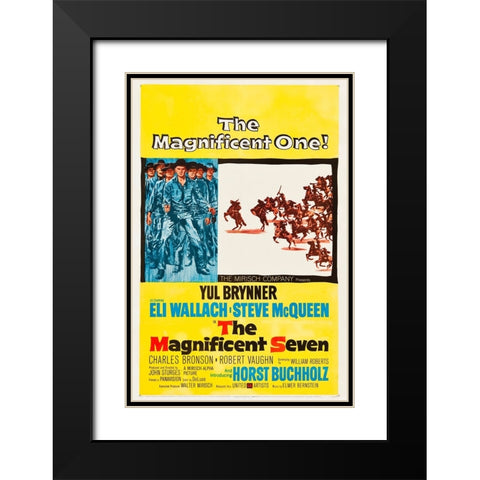 The Magnificent Seven-1960 Black Modern Wood Framed Art Print with Double Matting by Vintage Hollywood Archive