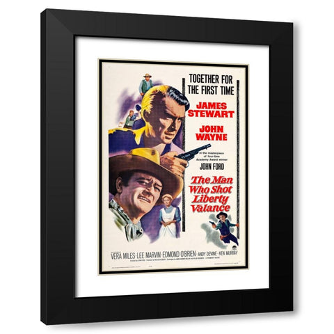 The Man who Shot Liberty Valance-1962 Black Modern Wood Framed Art Print with Double Matting by Vintage Hollywood Archive