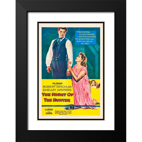 The Night of the Hunter-1955 Black Modern Wood Framed Art Print with Double Matting by Vintage Hollywood Archive