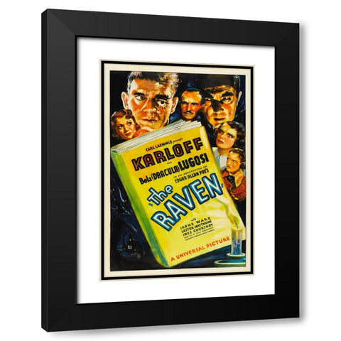 The Raven-1935 Black Modern Wood Framed Art Print with Double Matting by Vintage Hollywood Archive