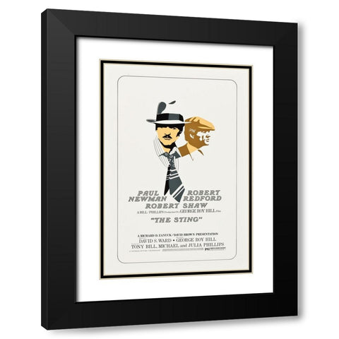 The Sting-1973 Black Modern Wood Framed Art Print with Double Matting by Vintage Hollywood Archive