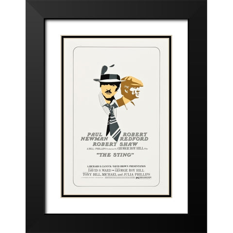 The Sting-1973 Black Modern Wood Framed Art Print with Double Matting by Vintage Hollywood Archive