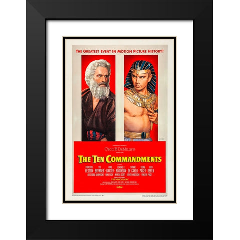 The Ten Commandments-1956 Black Modern Wood Framed Art Print with Double Matting by Vintage Hollywood Archive