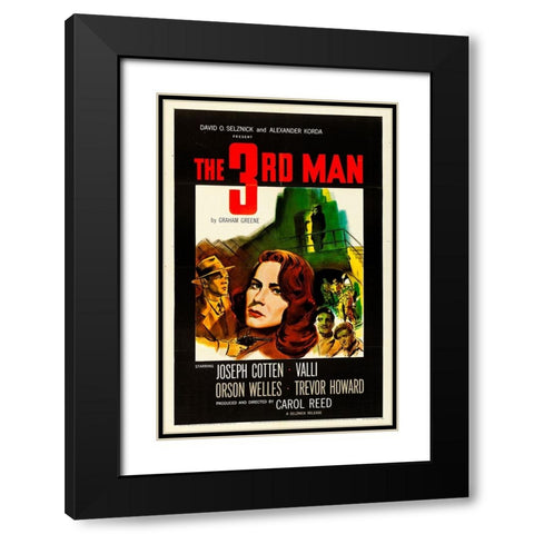 The Third Man-1949 Black Modern Wood Framed Art Print with Double Matting by Vintage Hollywood Archive
