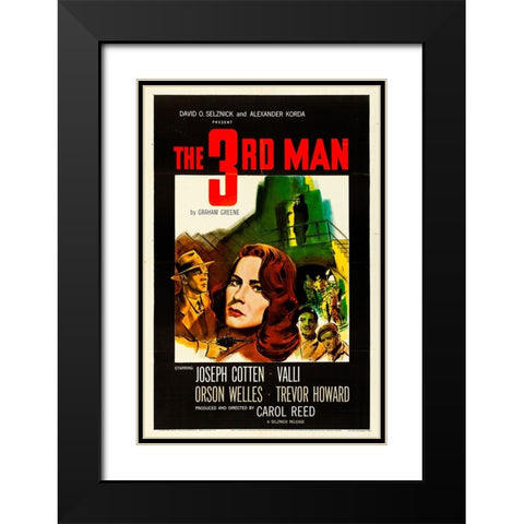 The Third Man-1949 Black Modern Wood Framed Art Print with Double Matting by Vintage Hollywood Archive